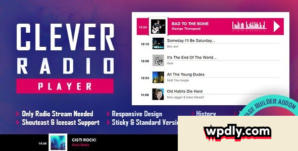 clever-v100---html5-radio-player-with-history---shoutcast-and-icecast---elementor-widget-addon