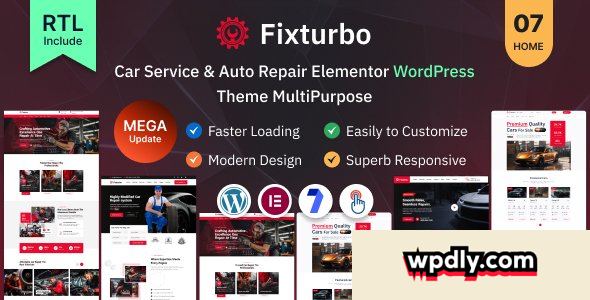 Fixturbo v1.0.3 – Car Service & Auto Repair Elementor WordPress Theme MultiPurpose