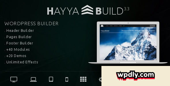 HayyaBuild v3.3 – WordPress Header, Footer and Page Builder