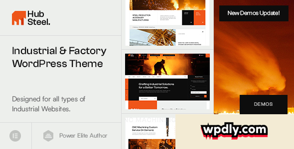 Hubsteel v1.0.1 – Industrial & Factory WordPress Theme