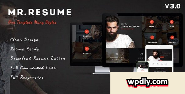 morgan-v350---resume-vcard-personal-profile-and-portfolio-wp-theme