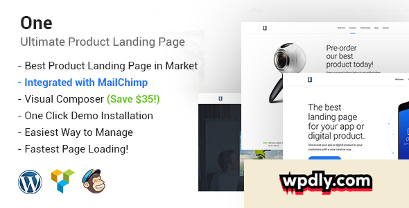 One v1.4 – WordPress Product Landing Page