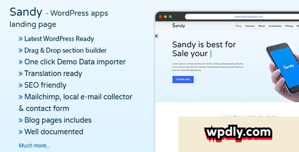 sandywp-v16---apps-landing-page-wordpress-theme